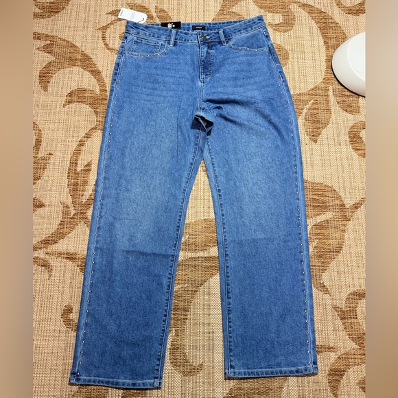 Express Denim - EXPRESS Studded Denim Straight Leg Jeans size 12 BNWT